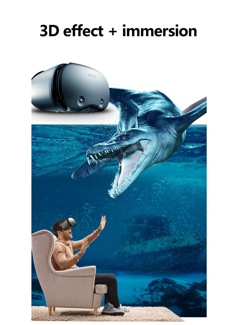 VRG VR Goggles VRG Pro X7 3D Virtual Reality VR Glasses, Blue Light Protection + Controller for Movies & Video Games Compatible with iOS & Android Smartphone within 5-7inch Screen Phone Eye Protected Soft & Comfortable Adjustable Distance Big Screen/ 3D Effect + Immersion /Full-Screen Vision, Full Screen, No Borders/ Immersive Games - Image 4